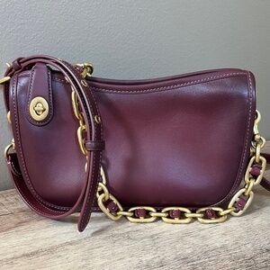 Coach Originals Swinger Crossbody in Wine with Burnishing